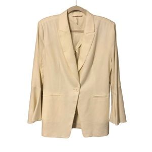 FREE PEOPLE Cream Linen Blend Blazer size Medium